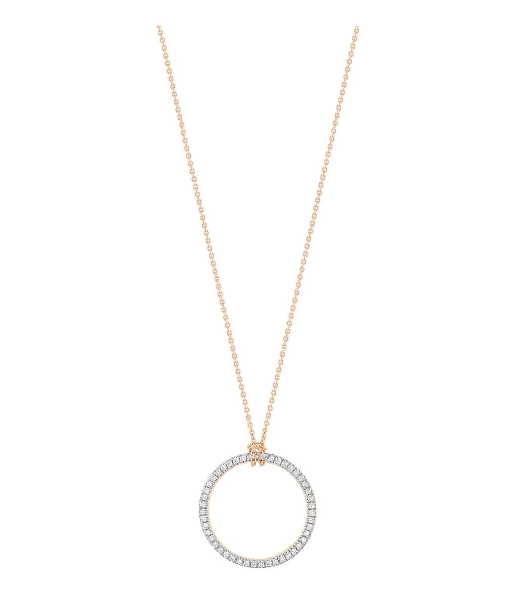 Ginette NY Collier Circles Mini Or Rose Diamants