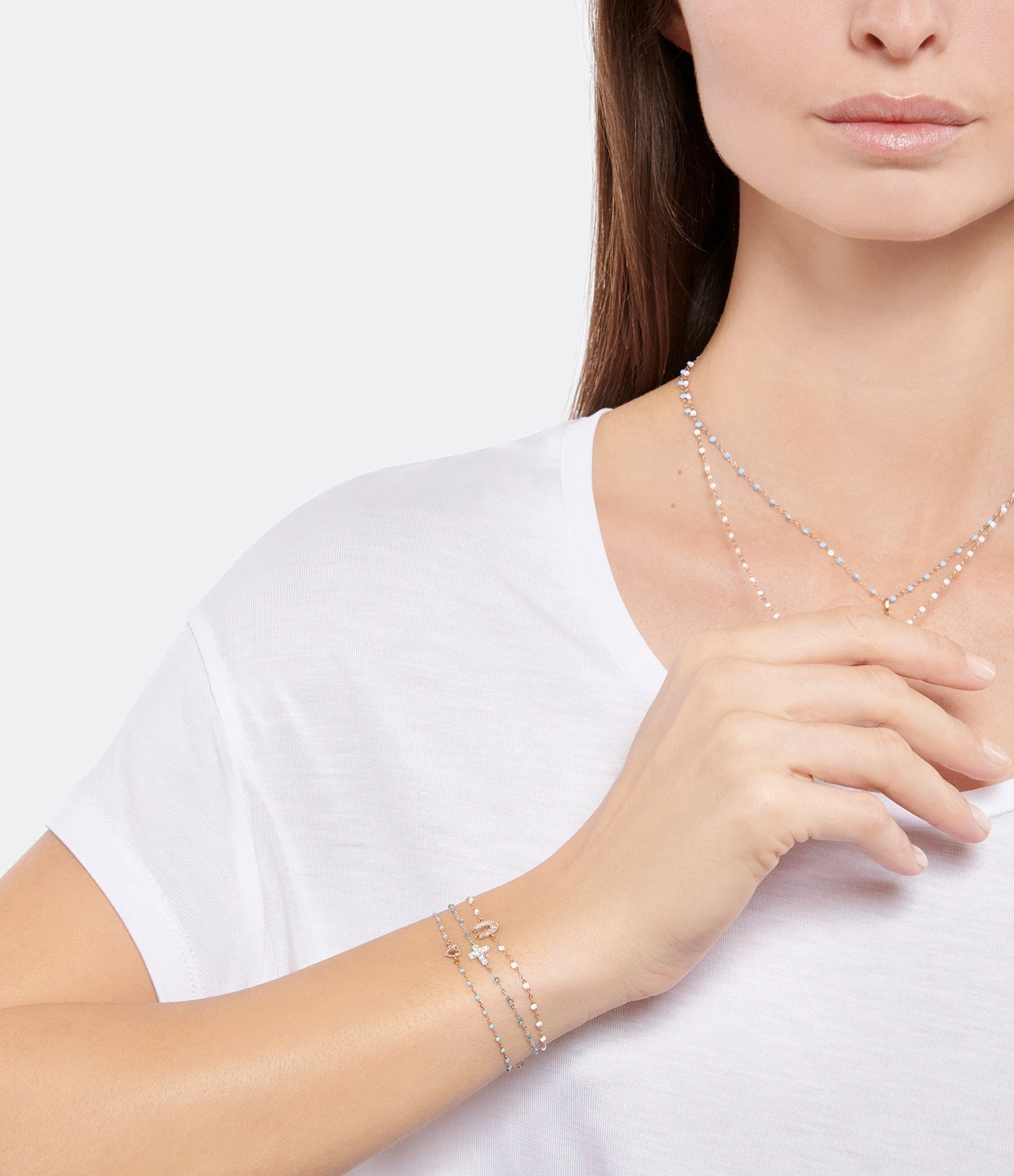 GIGI CLOZEAU Bracelet Mini Perles Résine Lucky Cœur Or Rose 8 GIGI CLOZEAU Bracelet Mini Perles Résine Lucky Cœur Or Rose – Image 6
