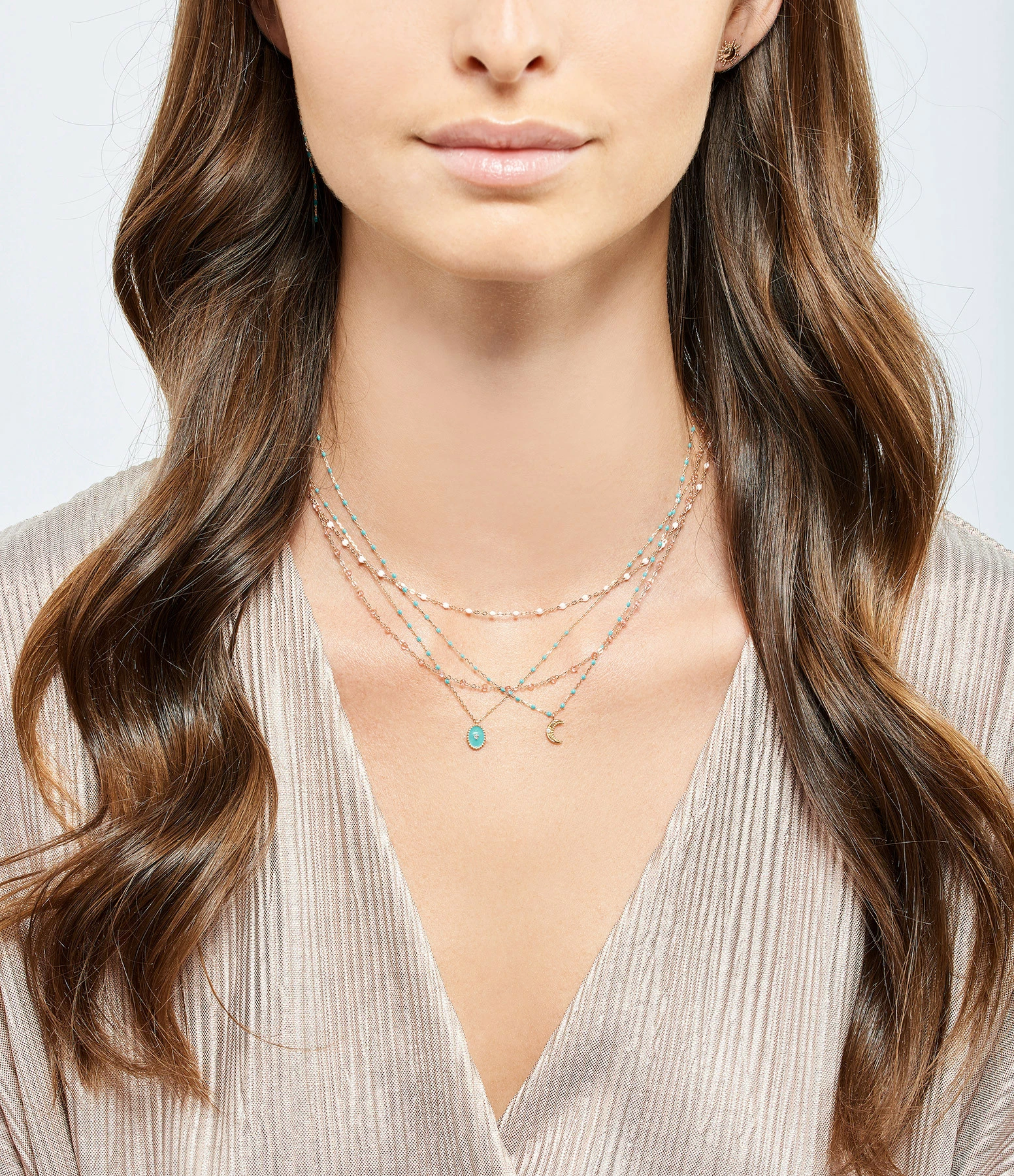 GIGI CLOZEAU Pendentif Étoile Du Nord Ovale Résine Diamant Or – Image 4