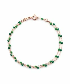 GIGI CLOZEAU Bracelet Double Perles Résine Or