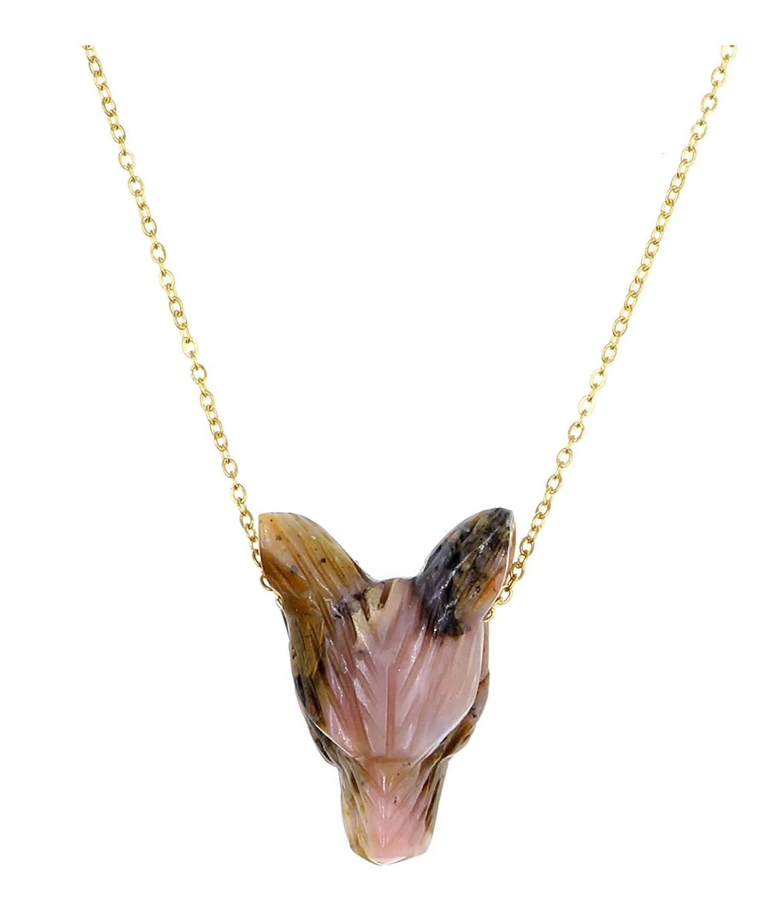 MON PRECIEUX GEM Collier Loup Opale Rose