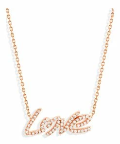 NAVA JOAILLERIE Collier Love Total Diamants Or Rose