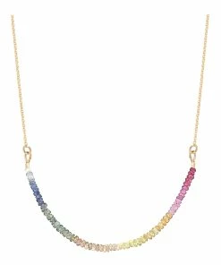 ATELIER PAULIN Collier Chaîne Saphir Rainbow Gold Filled