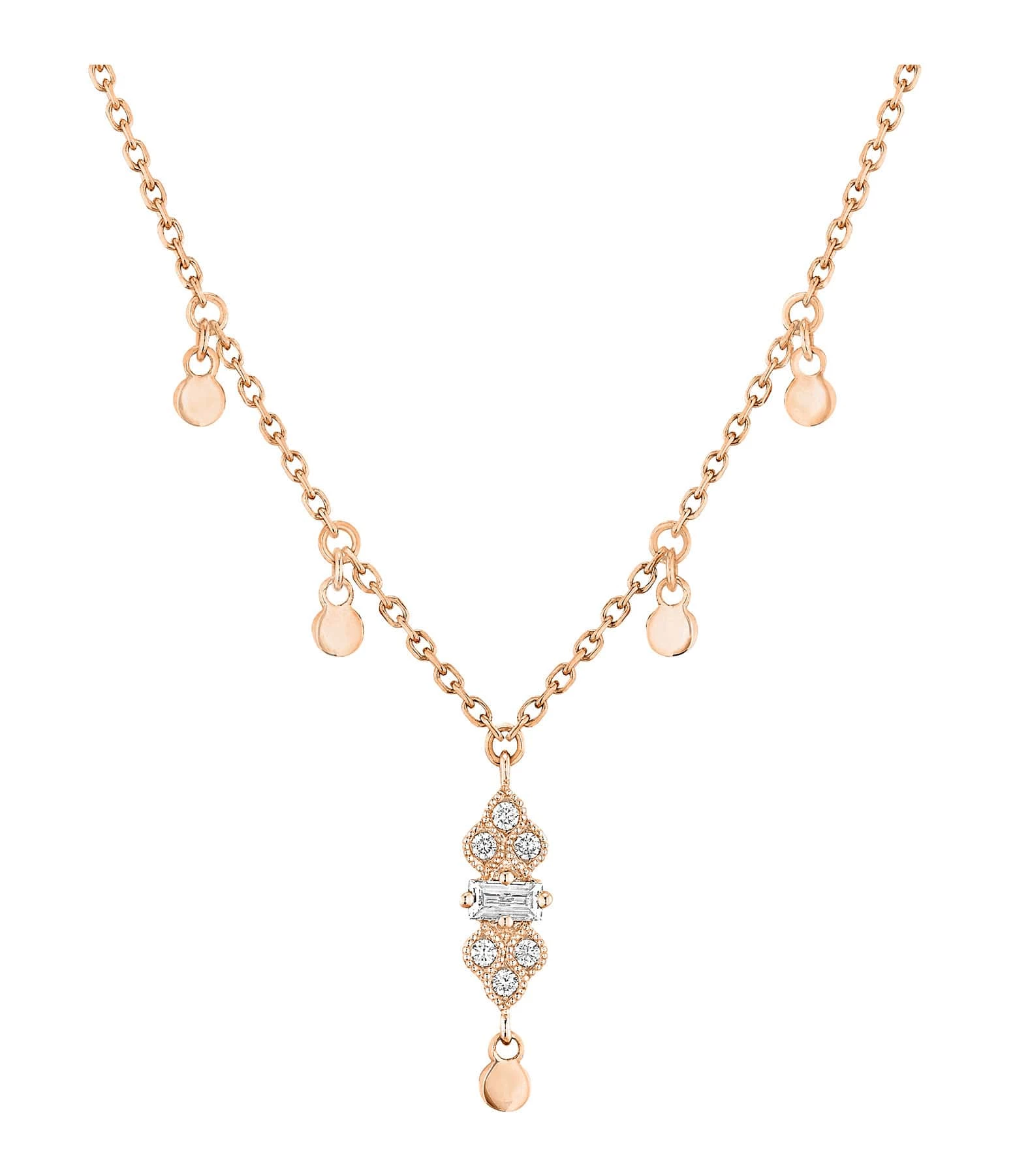 STONE PARIS Collier Plein Soleil Or Rose Diamants 3 STONE PARIS Collier Plein Soleil Or Rose Diamants