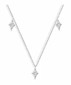 NAVA JOAILLERIE Collier Cheyenne Mini-Losange Diamants Or Blanc