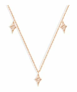 NAVA JOAILLERIE Collier Cheyenne Mini-Losange Diamants Or Rose