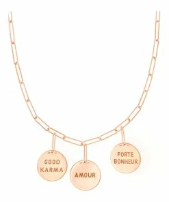 VANRYCKE Collier Shaman 3 Talismans Or Rose