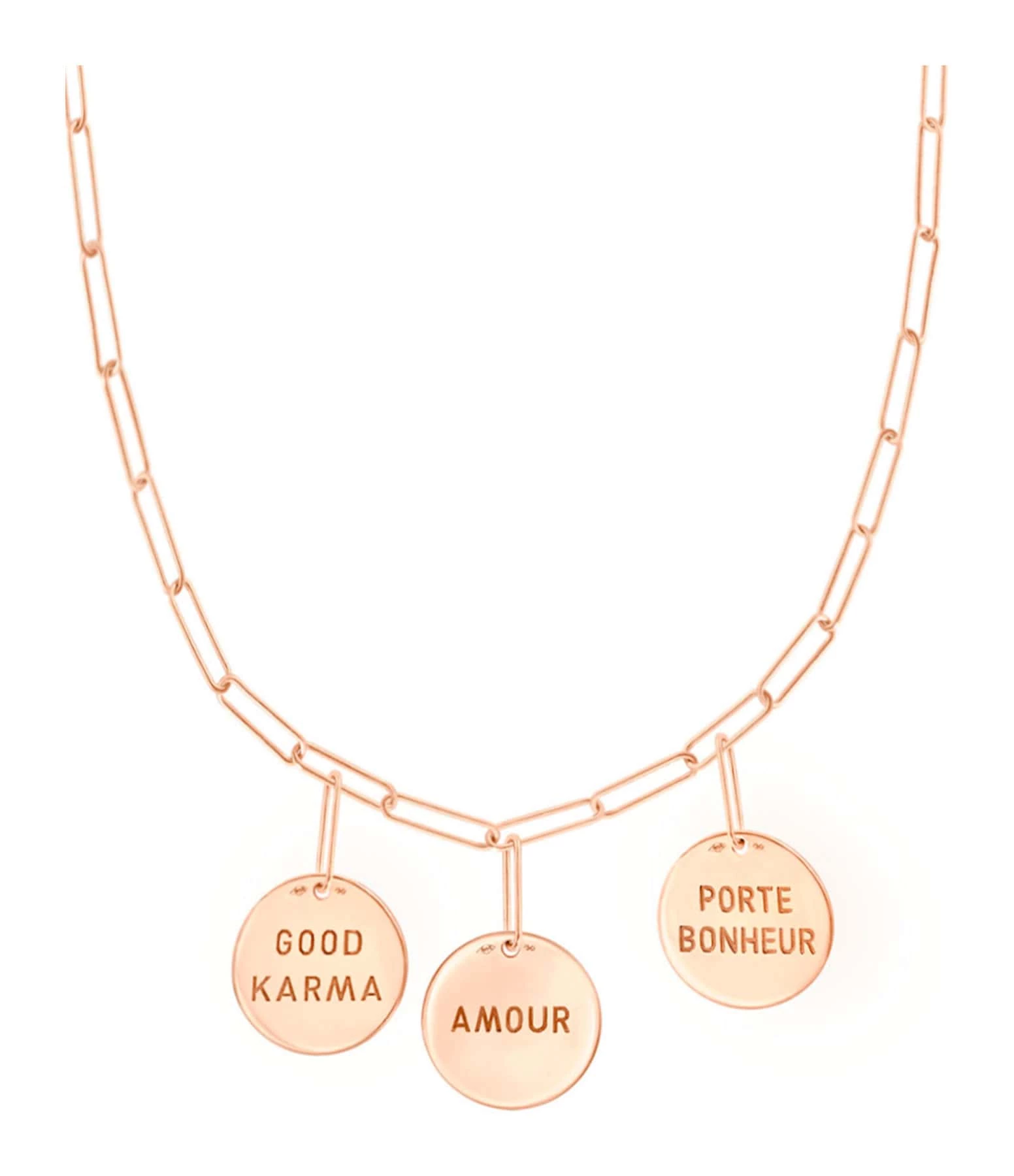 VANRYCKE Collier Shaman 3 Talismans Or Rose 3 VANRYCKE Collier Shaman 3 Talismans Or Rose