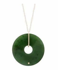 Ginette NY Sautoir Donut Jumbo Jade Chaîne Or Rose