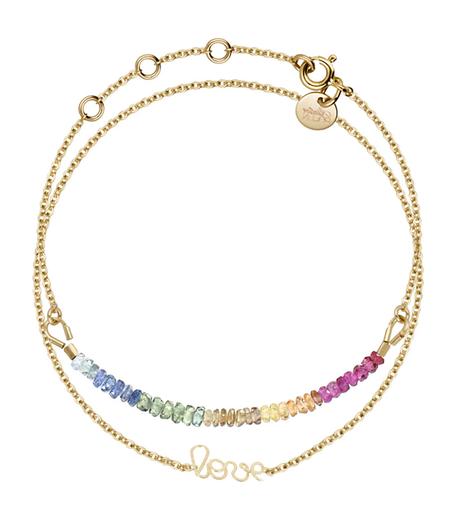 ATELIER PAULIN Bracelet Double Saphir Rainbow Love Gold Filled 3 ATELIER PAULIN Bracelet Double Saphir Rainbow Love Gold Filled