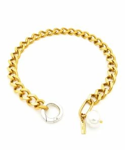 PERRINE TAVERNITI Collier Magellan Bicolore Doré Perles Nacre