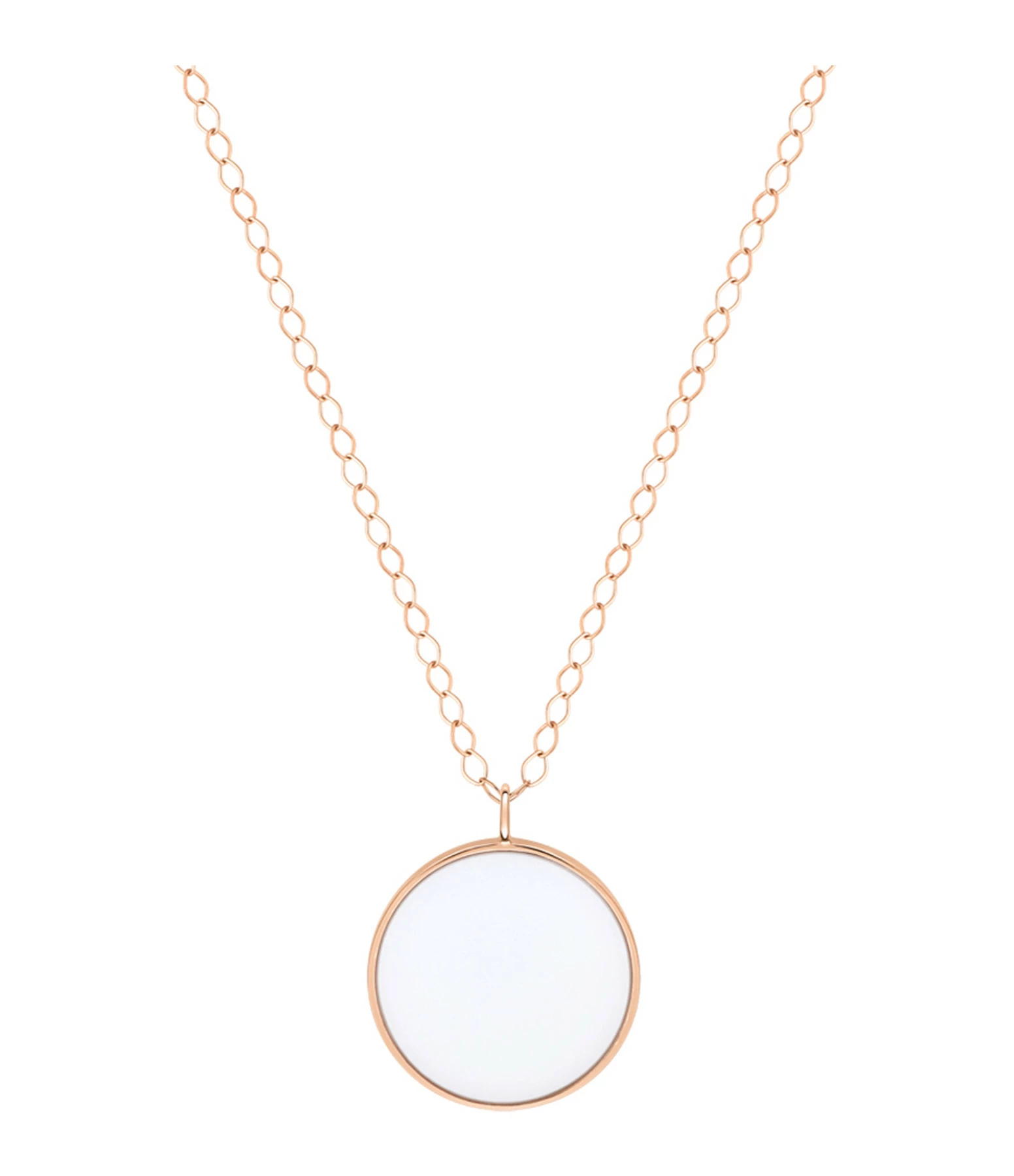 Ginette NY Sautoir Ever Disc Jumbo Agate Blanche Or Rose 3 Ginette NY Sautoir Ever Disc Jumbo Agate Blanche Or Rose