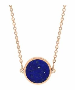 Ginette NY Collier Ever Mini Disc Lapis Lazuli Or Rose