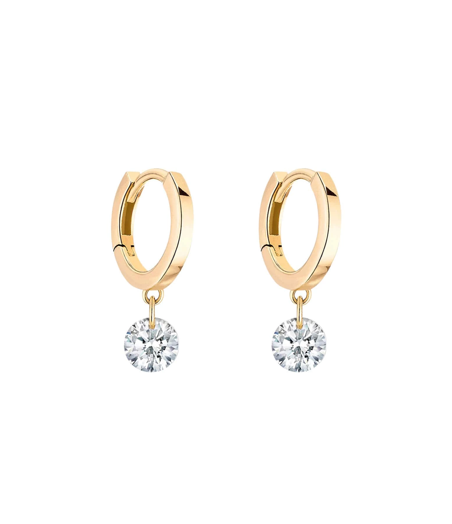 LA BRUNE & LA BLONDE Mini Créoles 360° Diamant Brillant Or Jaune 3 LA BRUNE & LA BLONDE Mini Créoles 360° Diamant Brillant Or Jaune