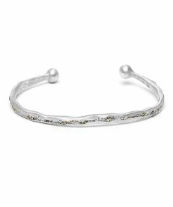 LSONGE Jonc Éclat Premium Argent Blanc Émail Diamanté