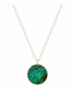 Ginette NY Sautoir Ever Disc Jumbo Chrysocolle Or Rose