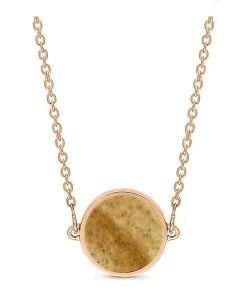 Ginette NY Collier Ever Mini Disc Jaspe Or Rose