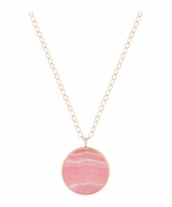 Ginette NY Sautoir Ever Disc Jumbo Rhodocrosite Or Rose