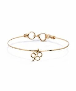 ATELIER PAULIN Jonc Pampille Trèfle Gold Filled Martelé, Exclusivité Lulli