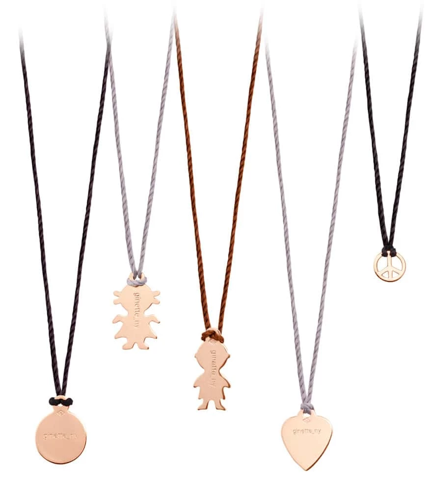 Ginette NY Collier Mini Cœur Soie Or Rose 4 Ginette NY Collier Mini Cœur Soie Or Rose – Image 2