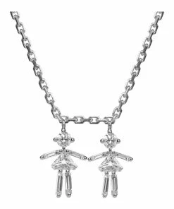 LITTLE ONES Collier Emblématique Fille Fille Or Blanc Diamants