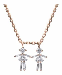 LITTLE ONES Collier Emblématique Fille Fille Or Rose Diamants