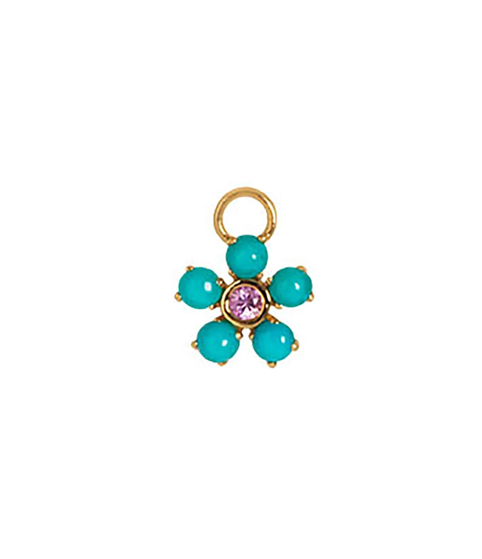 AND...PARIS Mini Charm Fleur Saphir Rose Turquoise Or 4 AND...PARIS Mini Charm Fleur Saphir Rose Turquoise Or – Image 2