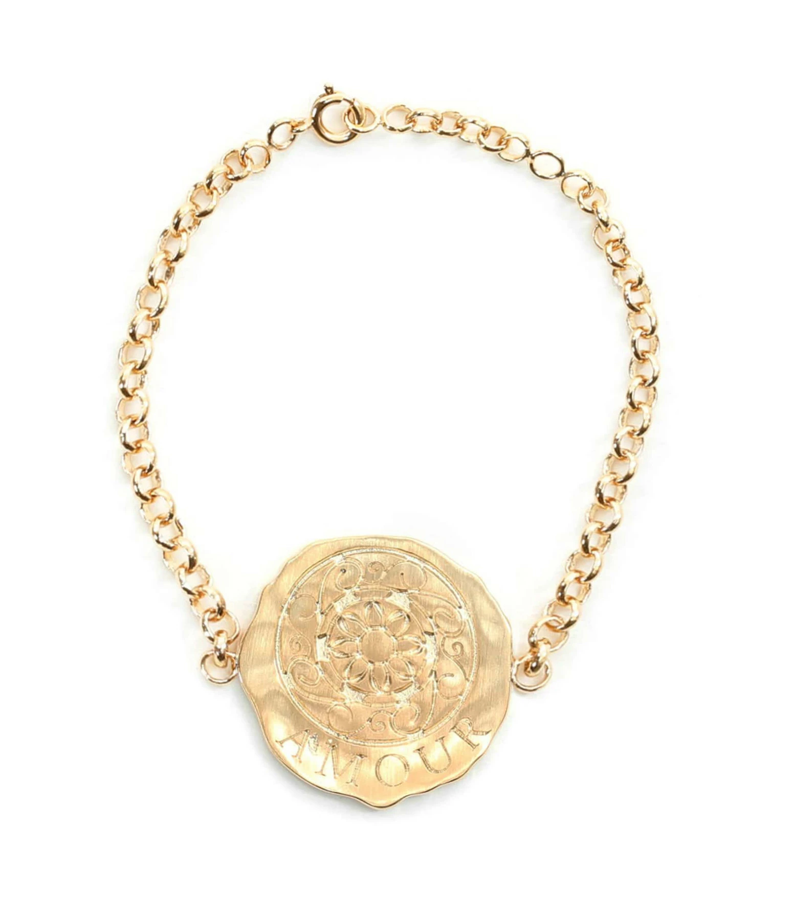 LES FÉLICITÉS Bracelet Grande Médaille Amour 3 LES FÉLICITÉS Bracelet Grande Médaille Amour