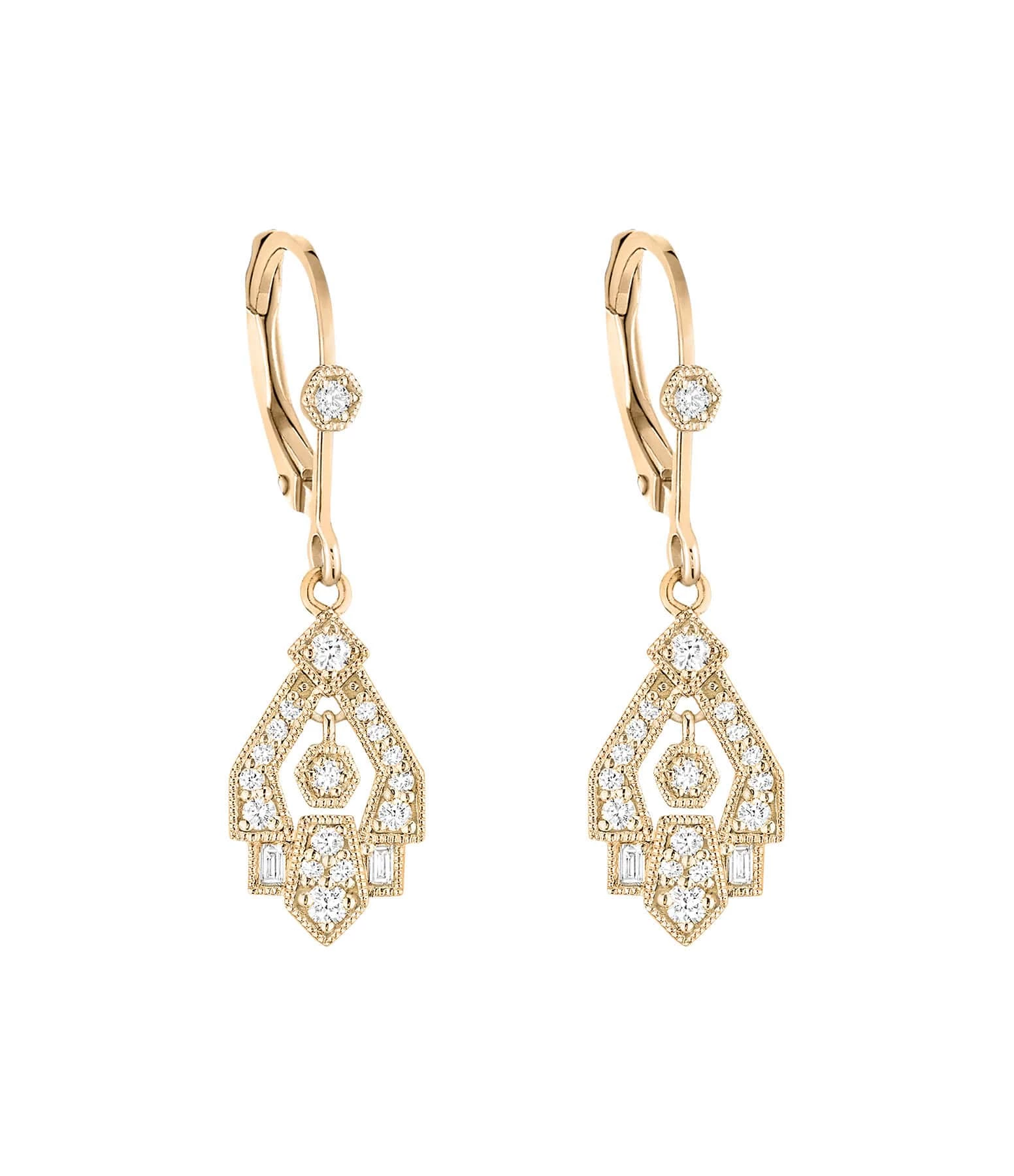 STONE PARIS Boucles D'oreilles Dormeuses Gilda Or Diamants 4 STONE PARIS Boucles D'oreilles Dormeuses Gilda Or Diamants – Image 2