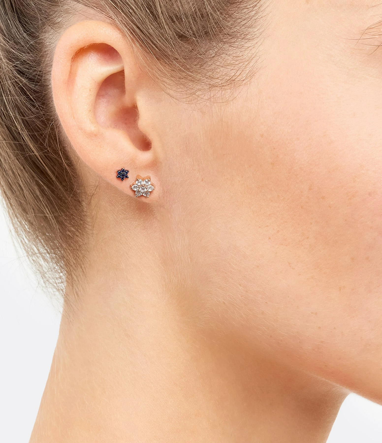 Ginette NY Boucles D'oreilles Star Puces Diamants Or Rose 4 Ginette NY Boucles D'oreilles Star Puces Diamants Or Rose – Image 2