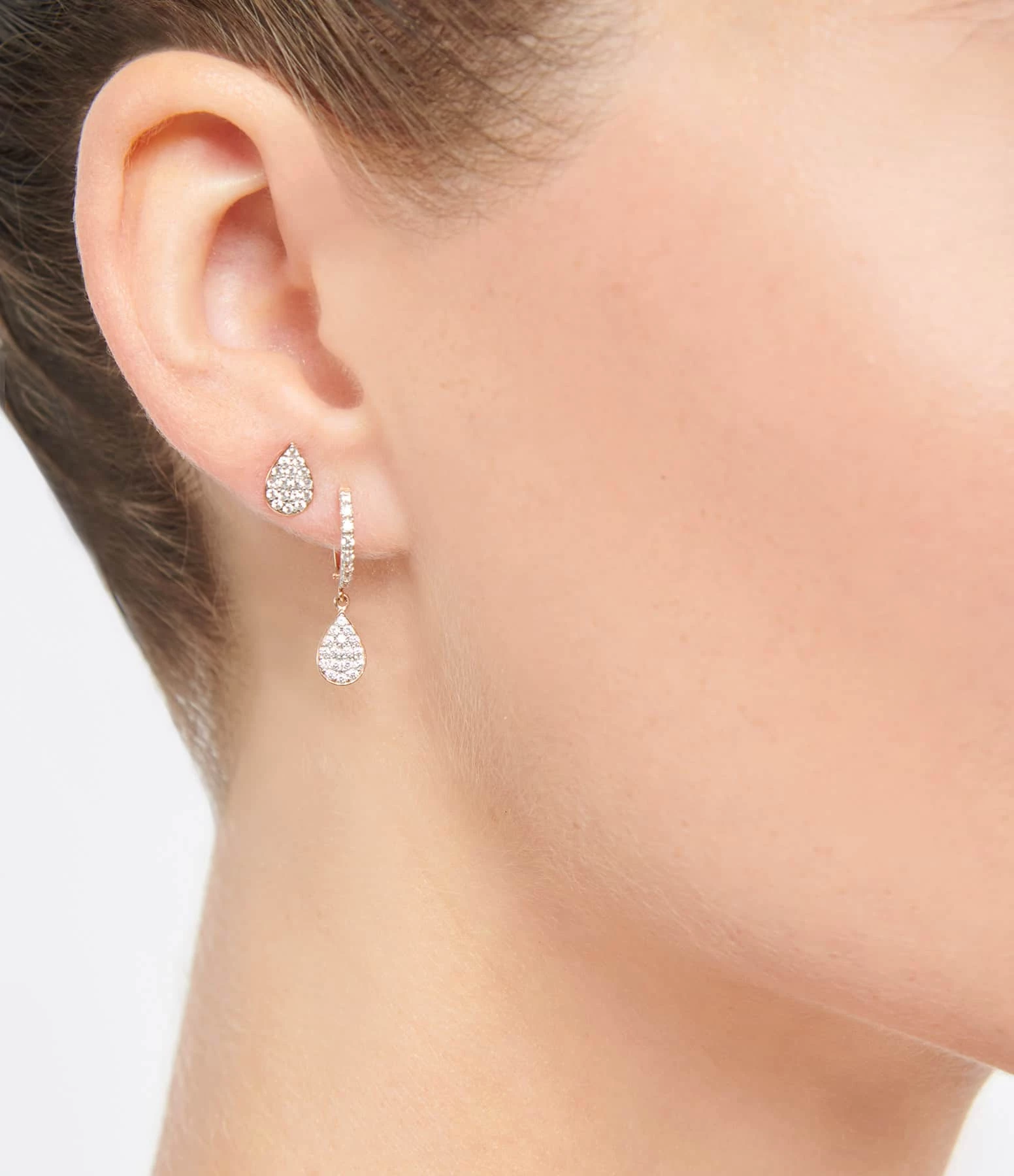 Ginette NY Boucles D'oreilles Bliss Diamants Or Rose 4 Ginette NY Boucles D'oreilles Bliss Diamants Or Rose – Image 2