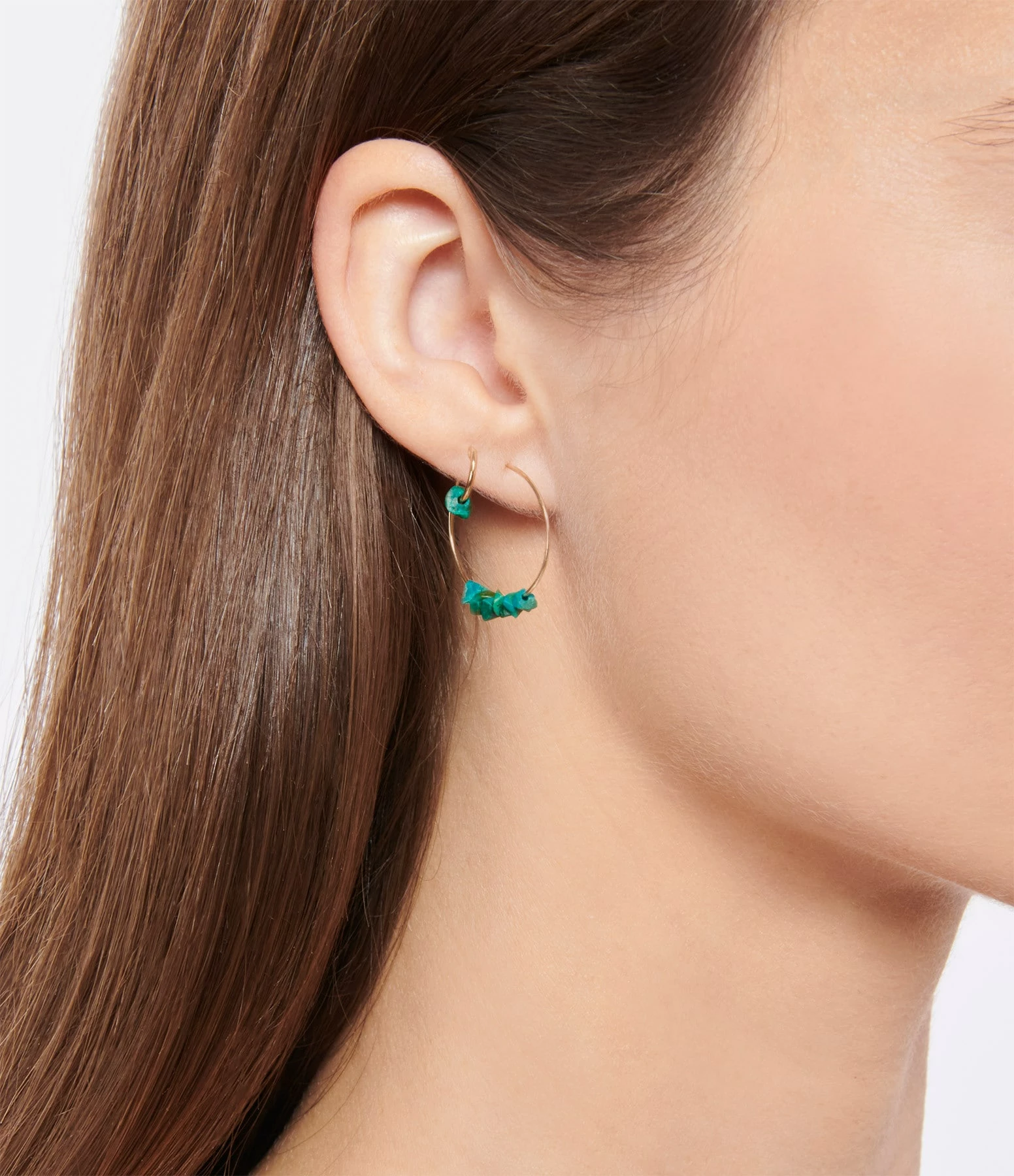 Ginette NY Boucles D'oreilles Mini Jala Chrysocolle Or Rose 4 Ginette NY Boucles D'oreilles Mini Jala Chrysocolle Or Rose – Image 2