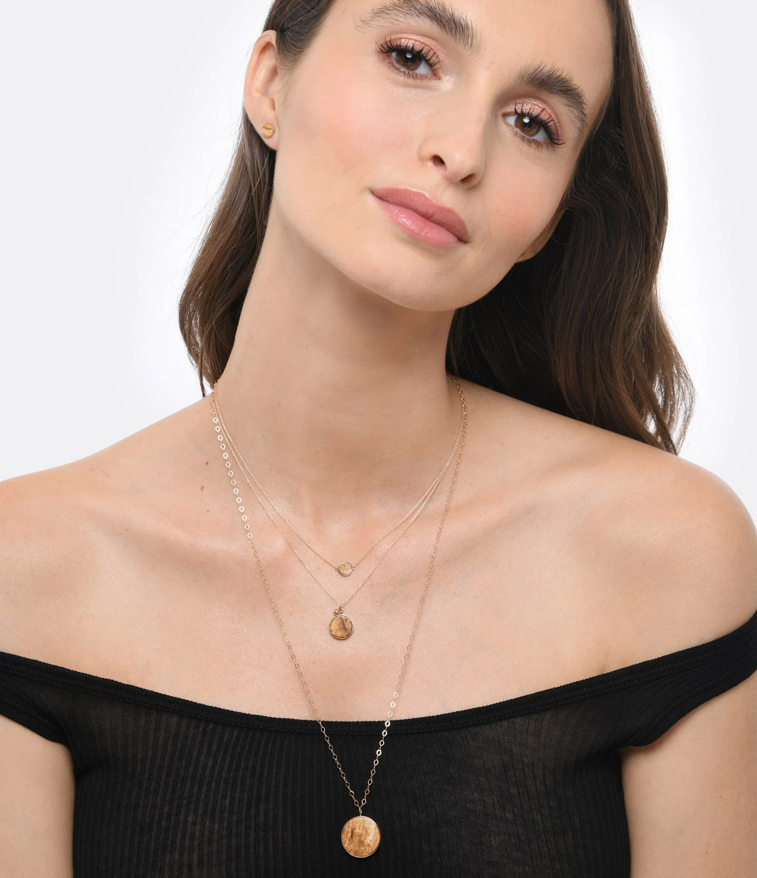 Ginette NY Collier Ever Mini Disc Jaspe Or Rose 4 Ginette NY Collier Ever Mini Disc Jaspe Or Rose – Image 2