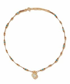 TITYARAVY Collier Gini Apatite Argent Doré