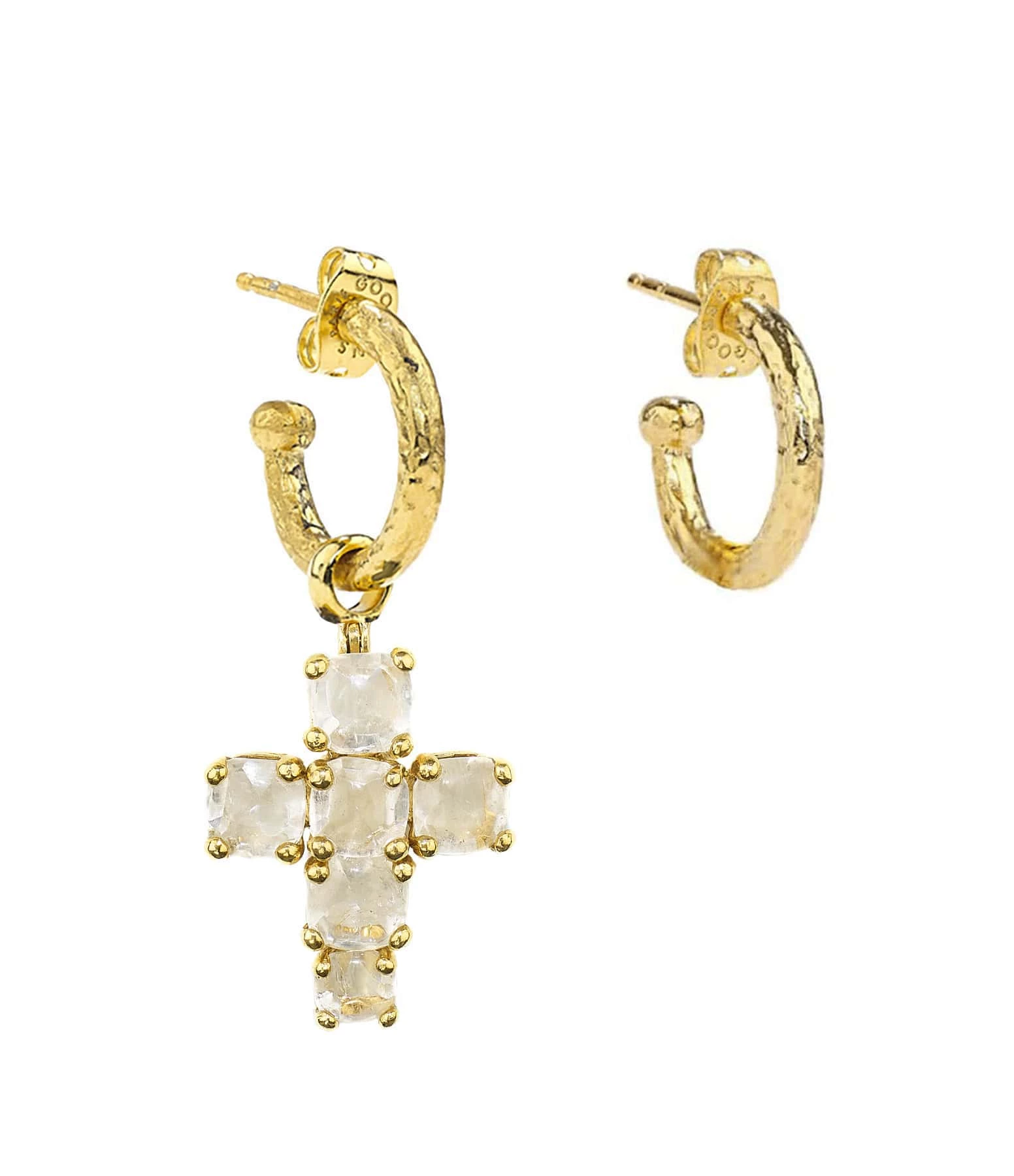 GOOSSENS PARIS Boucles D'oreilles Stones Croix Cristal De Roche Naturel 3 GOOSSENS PARIS Boucles D'oreilles Stones Croix Cristal De Roche Naturel