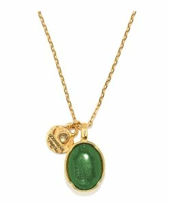 GOOSSENS PARIS Collier Cabochon Cristal De Roche Vert Émeraude