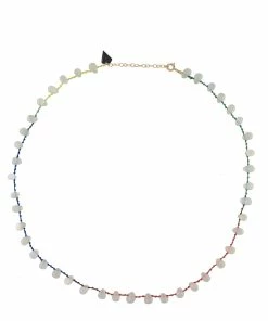 MON PRECIEUX GEM Collier Goutte Pierre De Lune Blanc
