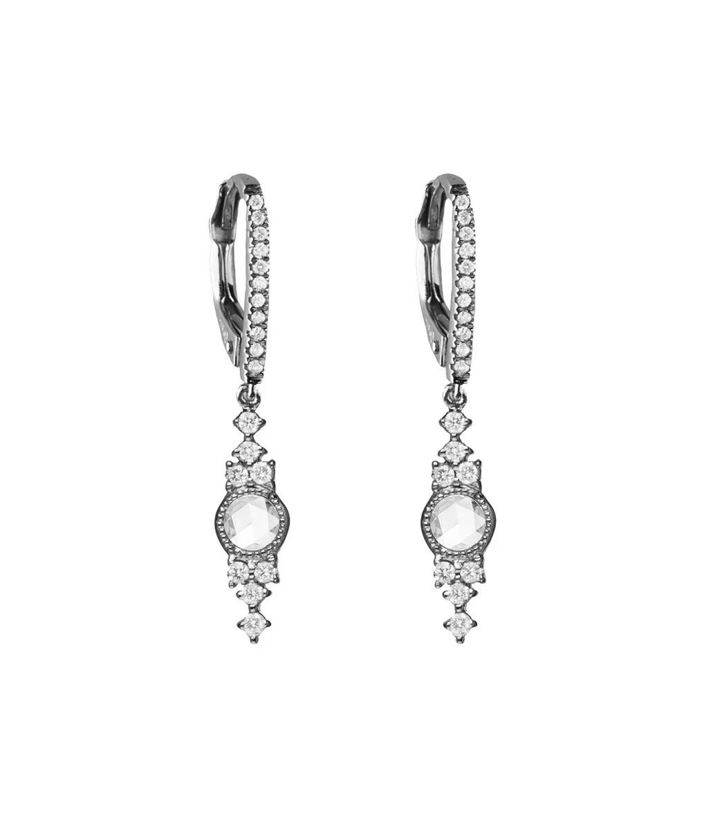 STONE PARIS Boucles D'oreilles Himalaya Simples Or Diamants 4 STONE PARIS Boucles D'oreilles Himalaya Simples Or Diamants – Image 2