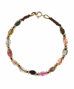 TITYARAVY Bracelet Jati Tourmaline Argent Doré