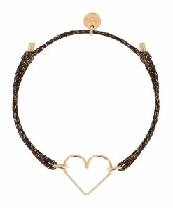 ATELIER PAULIN Bracelet Cordon Lurex Cœur Gold Filled