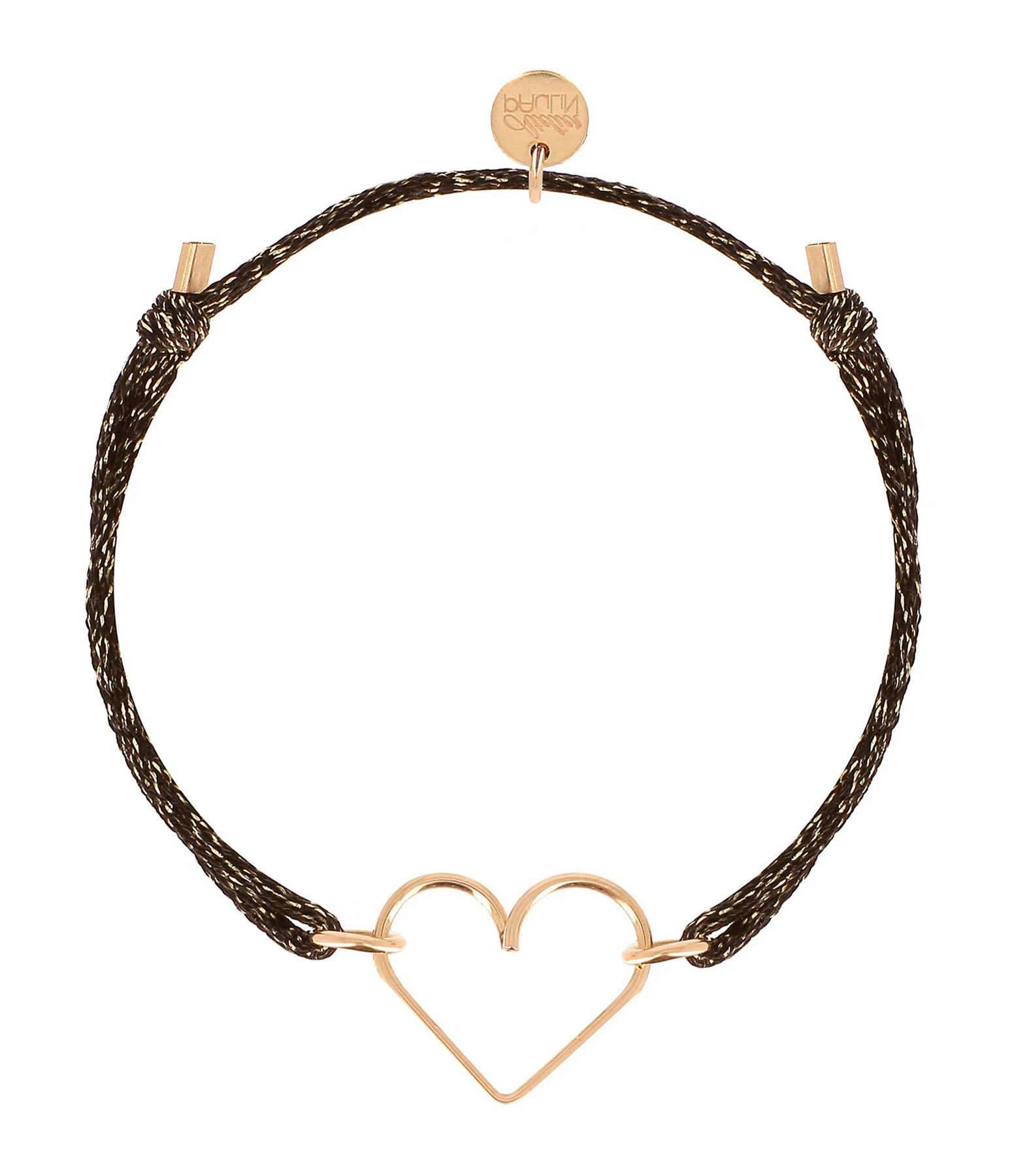 ATELIER PAULIN Bracelet Cordon Lurex Cœur Gold Filled