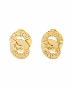 PATOU Boucles D'oreilles Pièce Antique Doré
