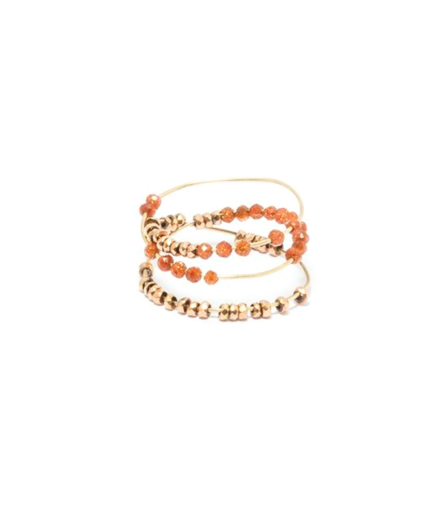 LSONGE Bague Spirale Sublime Perles Sable Or 3 LSONGE Bague Spirale Sublime Perles Sable Or
