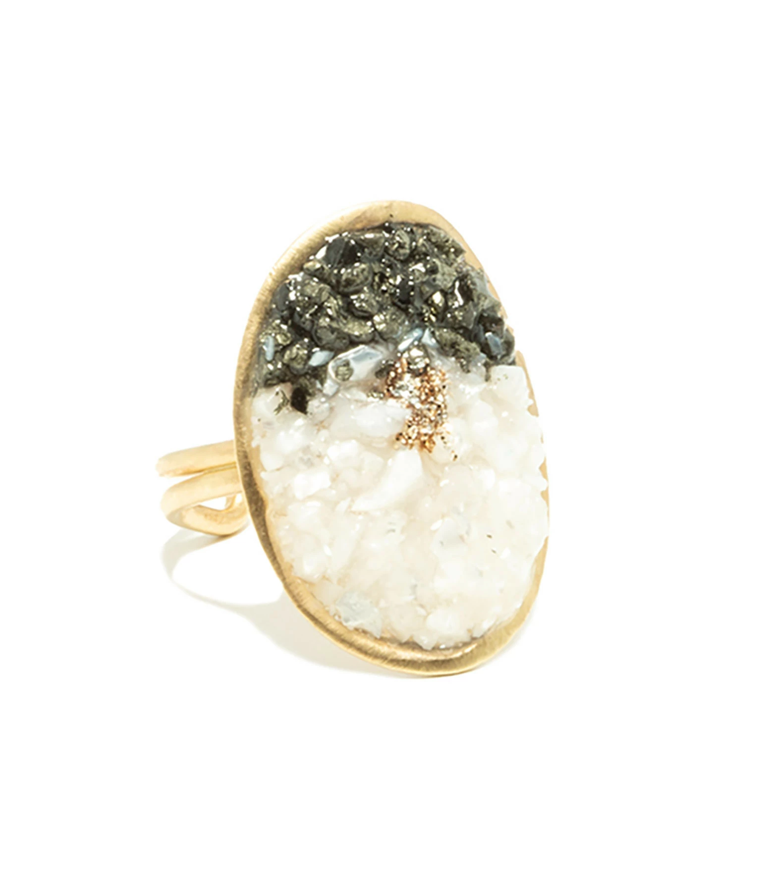 LSONGE Bague Lakota XL Nacre Pyrite 3 LSONGE Bague Lakota XL Nacre Pyrite