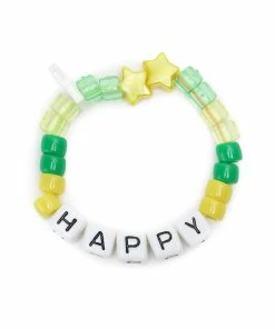 LAUREN RUBINSKI Bracelet Love Beads HAPPY Jaune Vert