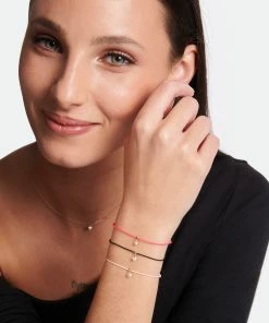 LA BRUNE & LA BLONDE Bracelet BB Diamant Brillant Cordon Nude Or Rose -Boutique Gigi Clozeau lblbb look20221201 314