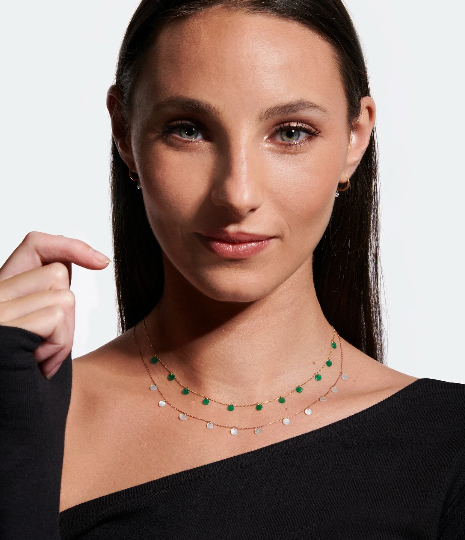 LA BRUNE & LA BLONDE Collier Polka Nacre Or Rose 4 LA BRUNE & LA BLONDE Collier Polka Nacre Or Rose – Image 2