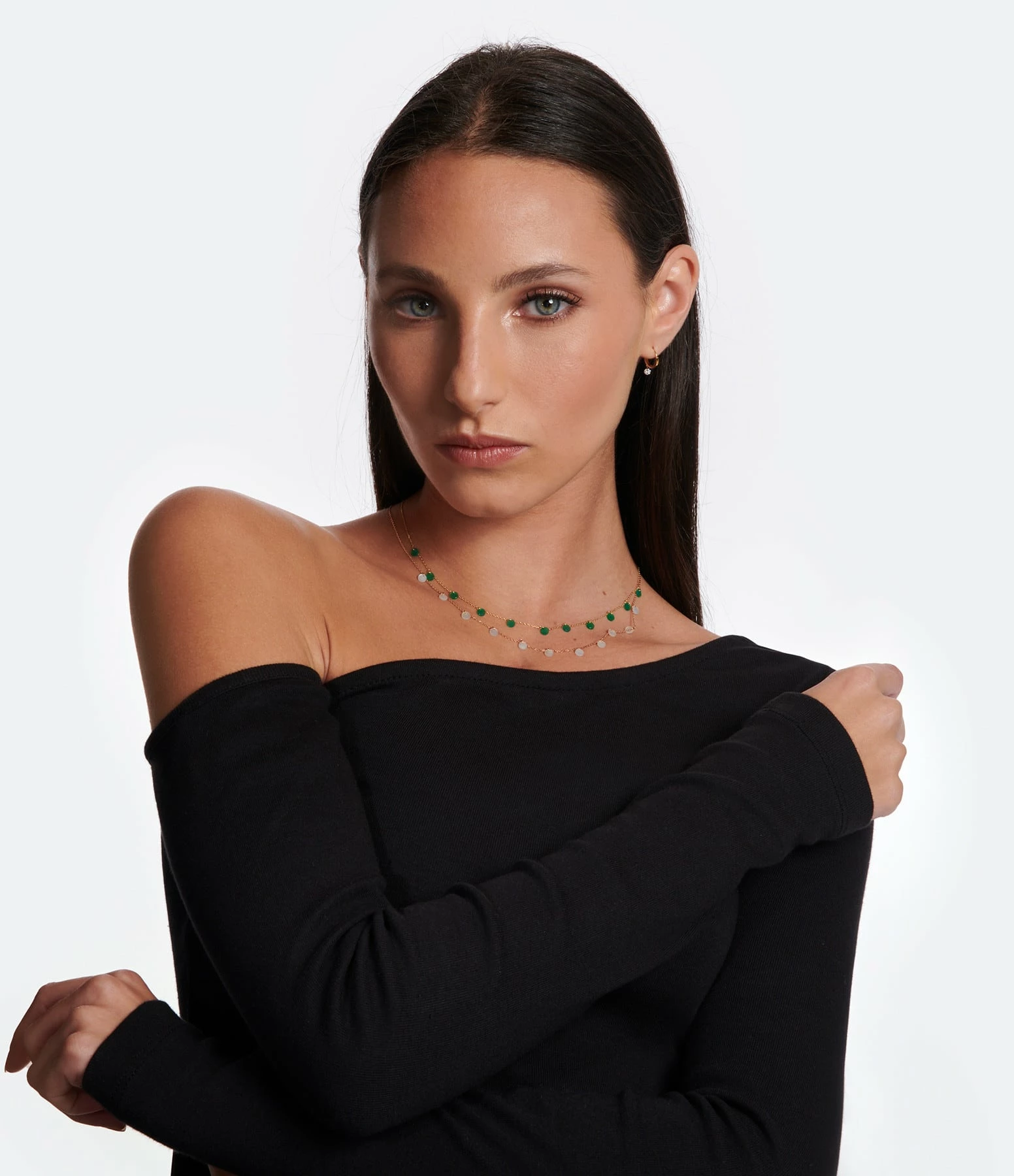 LA BRUNE & LA BLONDE Collier Polka Nacre Or Rose 5 LA BRUNE & LA BLONDE Collier Polka Nacre Or Rose – Image 3