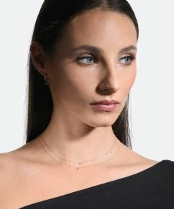 LA BRUNE & LA BLONDE Collier 360° Diamant Brillant 0,10 Or Rose -Boutique Gigi Clozeau lblbp look20221201 143