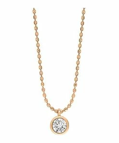 Ginette NY Collier Lonely Diamonds Simple Diamants Or Rose